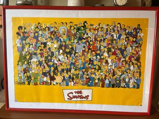 Cuadro Los Simpsons con marco rojo