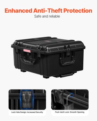 Custodia Impermeabile IP67 con Ruote Girevoli Nero