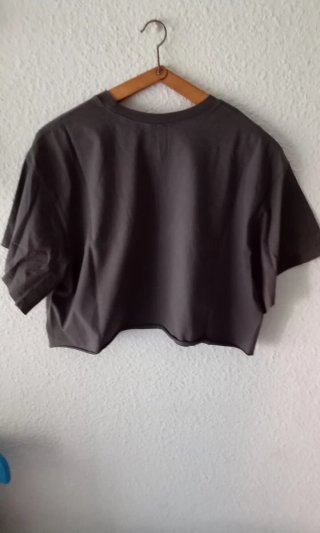 Camiseta crop top H&M Divided gris