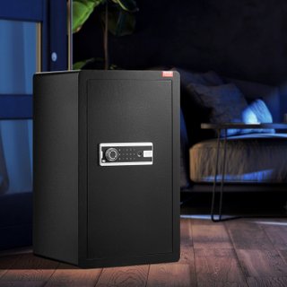 Cassaforte 113L con Chiave Impronta Digitale Nero