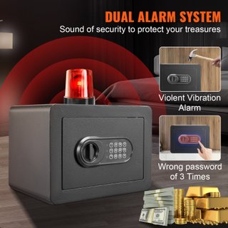 Cassaforte Domestica con Codici e Chiavi LED Nera