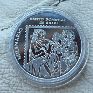 Curiosa moneda cubista plata 2001 Monasterio Silos