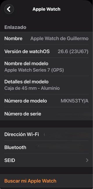 Apple Watch Serie 7 45mm Negro Espacial