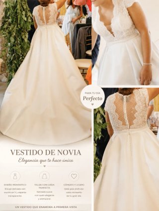 Vestido de Novia Rosa Clara Talla 40/42