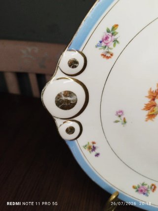 Bandeja Porcelana Francesa Vintage con Flores