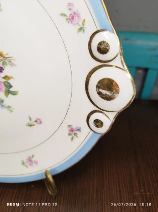 Bandeja Porcelana Francesa Vintage con Flores