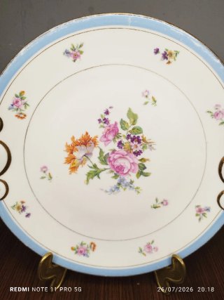 Bandeja Porcelana Francesa Vintage con Flores