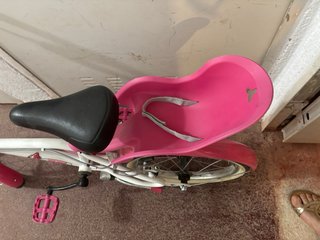 Bicicleta niña 16 rosa y blanca