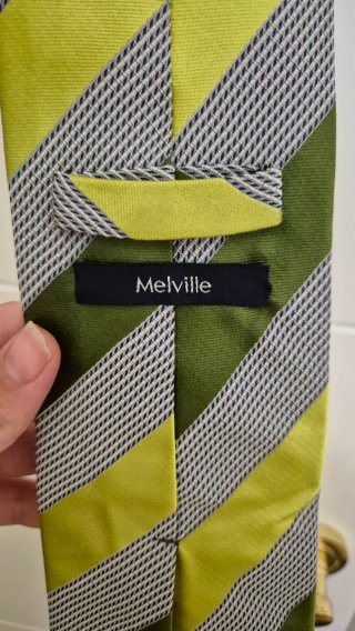 Corbata Melville Rayas Verdes y Grises