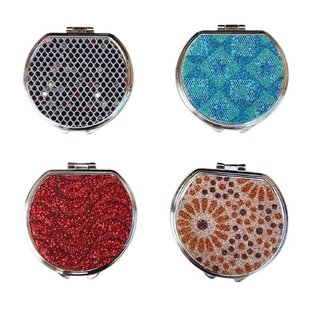 Set 12 Specchietti da Borsetta Rotondi Glitterati
