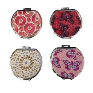 Set 12 Specchietti da Borsetta Rotondi Glitterati