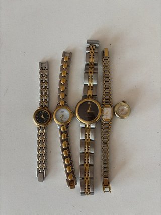 Lote 5 Relojes Mujer Oro y Plata