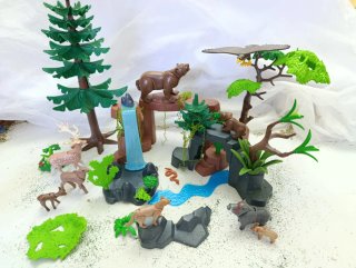 Playmobil set animales bosque y cascada