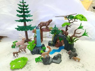 Playmobil set animales bosque y cascada