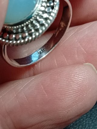 Anillo Plata Ley calcedonia talla 13,5 mm