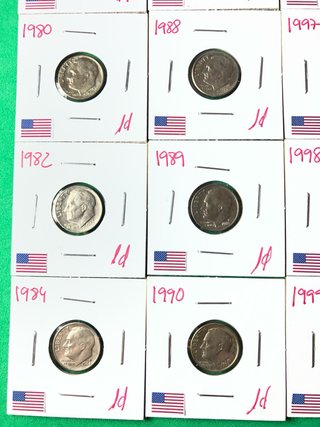 L#679 ESCOGIDO LOTE DE "ONE DIME" EEUU