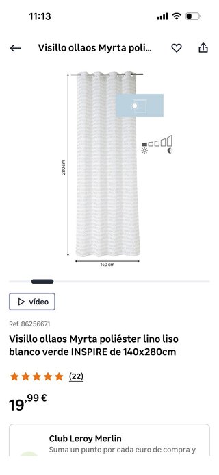 Visillo Inspire Myrta 140x280cm