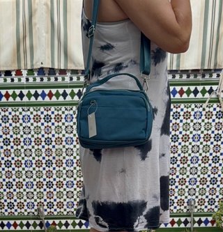 Bolso bandolera verde azulado