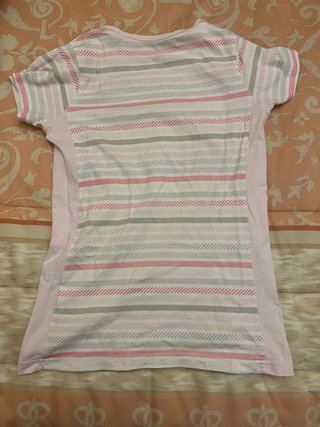 Camiseta Nike Rayas Rosas y Grises