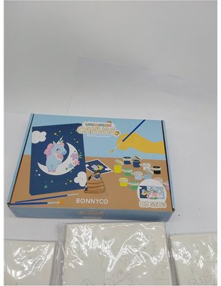 BONNYCO Pintar por Numeros Niños Unicornios - Pack 3 Lienzos Unicornios para Niñas - Kit Manualidades Niños - Juguetes y Regalos Ni