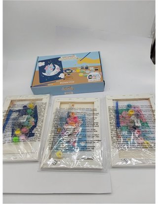 BONNYCO Pintar por Numeros Niños Unicornios - Pack 3 Lienzos Unicornios para Niñas - Kit Manualidades Niños - Juguetes y Regalos Ni