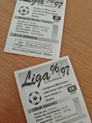 Lote 14 cromos jugadores Panini Liga 96/97