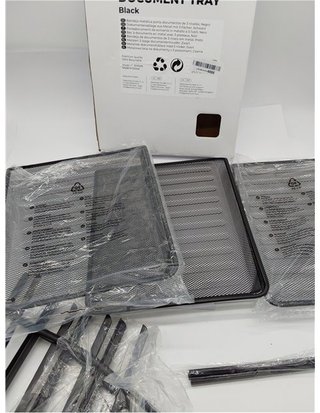Detectalia Bandeja Organizador Escritorio y Documentos 3 Niveles Negro. Folios A4 - Cajonera Escritorio LE FALTAN LOS TORNILLOS