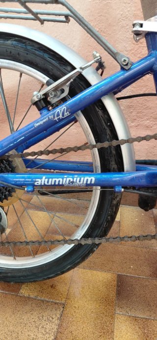 Bicicleta Plegable Urbana Azul Aluminio