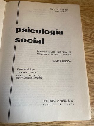 Psicología social / Jean Stoetzel