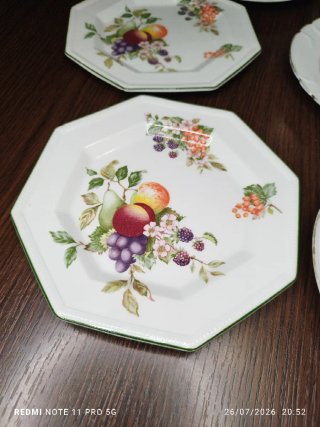 Lote 11 Platos Antiguos Decorativos Frutas