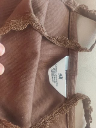 Top marrón con encaje  talla 10/12 años