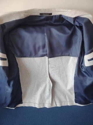 Giacca uomo Never Mind righe beige/nere