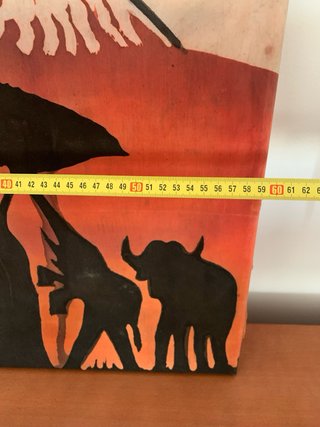 Quadro Savana com Animais e Montanha