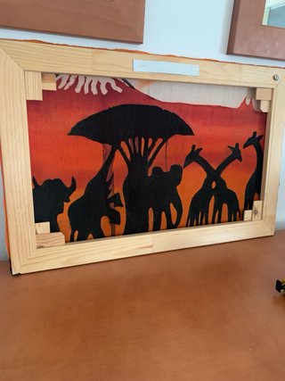 Quadro Savana com Animais e Montanha