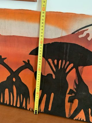Quadro Savana com Animais e Montanha