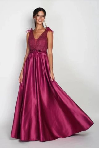 Vestido Fiesta Madrina púrpura