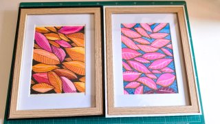 Pinturas de hojas con rotulador