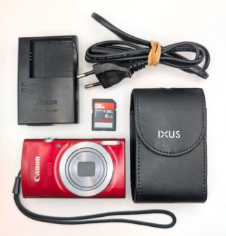 Cámara Canon IXUS 165 Roja + Accesorios