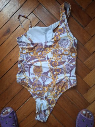 Bañador estampado cadenas y oro