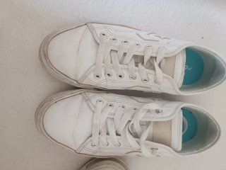 Lote de zapatillas deportivas blancas y rosas