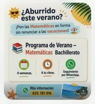 Programa de Verano Matemáticas  Bachillerato