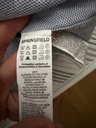 Camisa de algodón azul y blanco