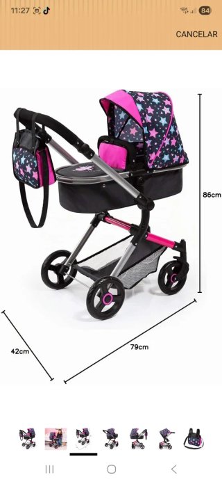 Cochecito Muñecas Bayer Design Estrellas