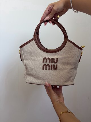 Borsa Miu Miu Beige e Marrone