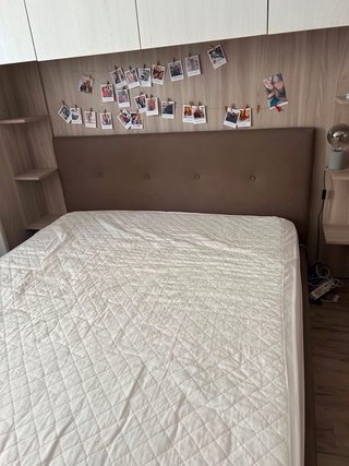Letto matrimoniale beige/marrone