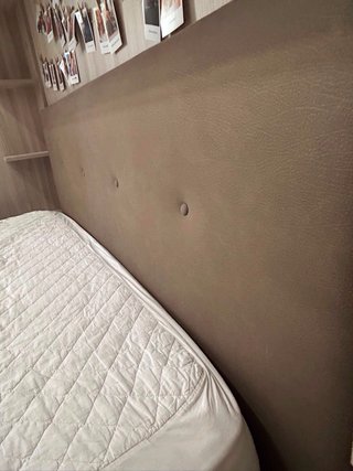 Letto matrimoniale beige/marrone