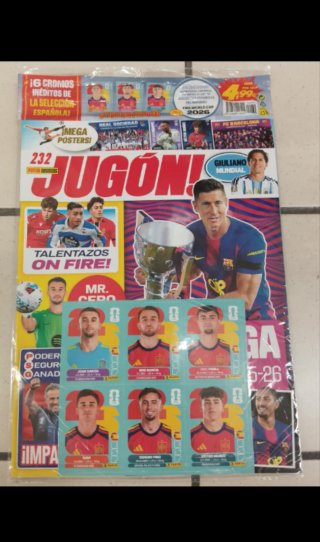 Revista Jugón núm 232 con 6 nuevos cromos inéditos