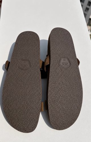 Sandalias Zara Piel Serraje Taupe Talla 40