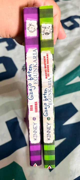 Lote 2 libros del Diario de Greg en EUSKERA
