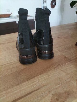 Botines negros tipo calcetin de punto